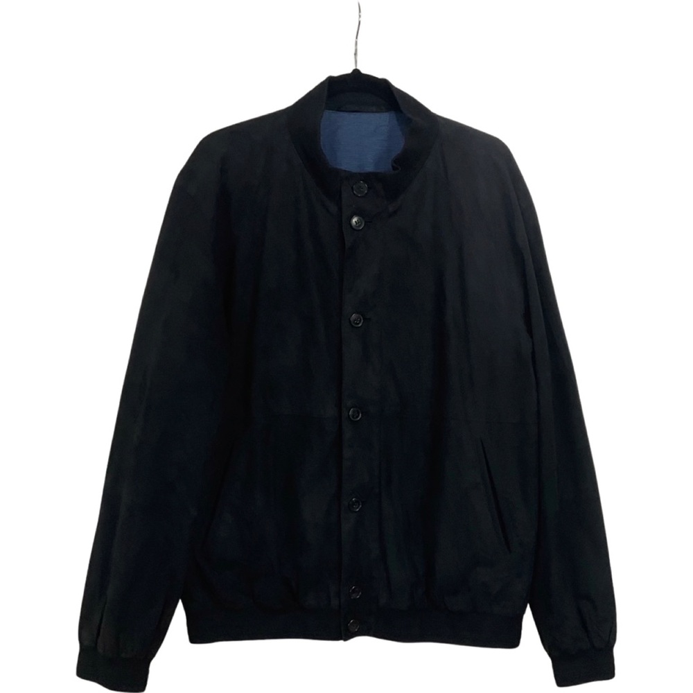 Amaretto Mens Black Microfiber Jacket Size 54/Large